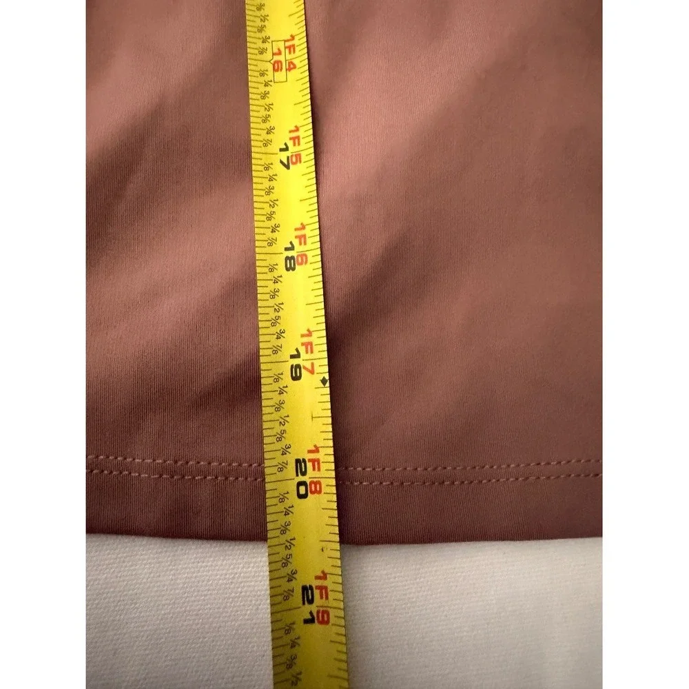 Stretch The Rules Womens Crop Top Mauve Ruched Back Cutout Short Sleeve Size M